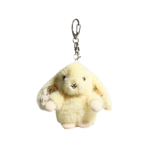 Adorable Plush Rabbits Keychain Soft Doll Ornament Bag Ornament Pendant PP Cotton Texture for Girls Birthday Gift
