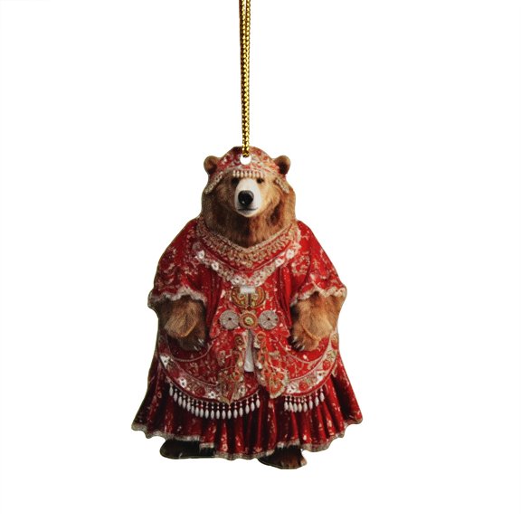 Adorable Polar Bear Winter Scene Hanging Ornament Festive Home Ideal Holiday