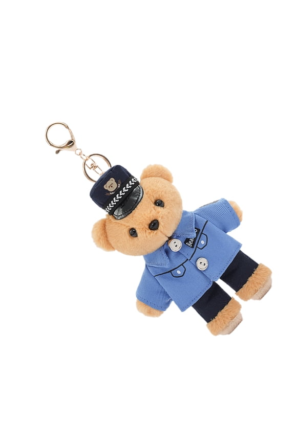 Adorable Policeman Bear Key Rings Versatile Polices Bear Key Chain Accessory Trendy Bear Pendant Keyrings Ornament
