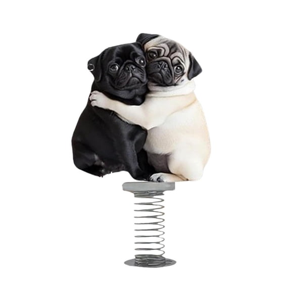Adorable Pug Acrylic Car Dashboard Decorations, Lovely Dog Acrylic Spring Shaking Ornaments, Car Dashboard Funny Toy, Cute 2d Decorations Shaped Accessories for Car - Type F