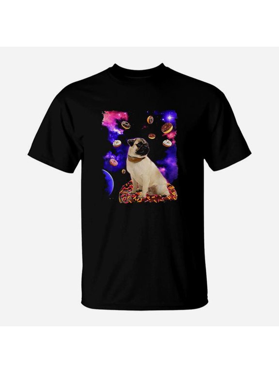 Adorable Pug In Space With Doughnuts TShirt