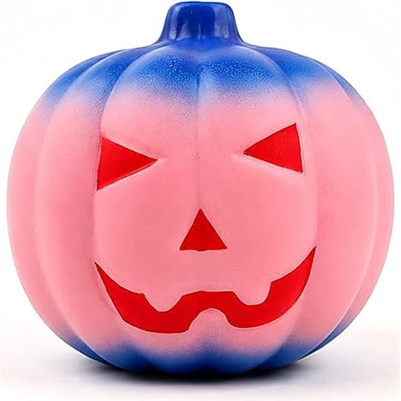 Adorable Pumpkin Shape Squishy Fidget Toys for Adults Pink Elastic PU Sensory Gadget Compact Textured Vegetable Design Office Desk Accessory Slow Rising Pressure Relief Tool 4.33 Inch 1 Pack