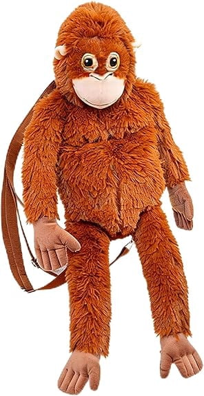 Pink Backpack Monkey Adorable Punch Monkey Backpack with Leash Fluffy Monkeys Stuffed ...