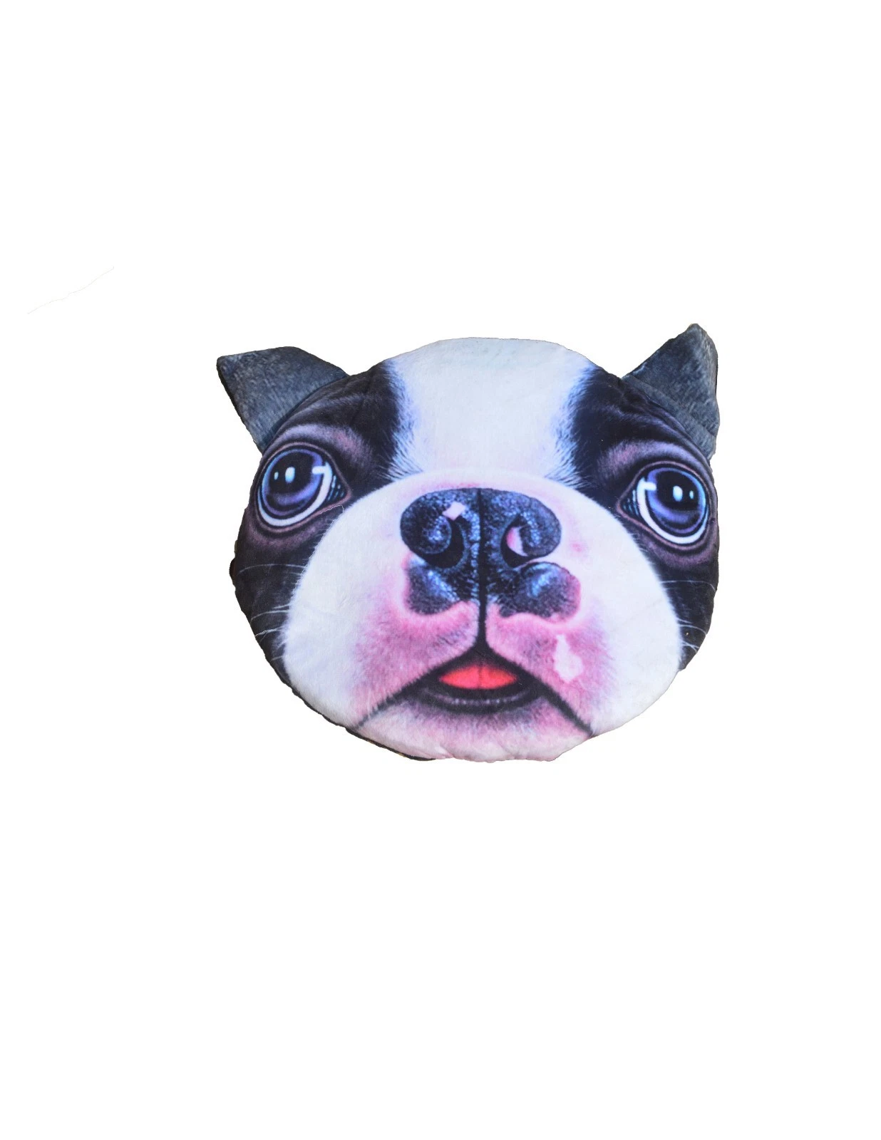 Adorable Puppy Cute Creative Dog Face Pillow Black & White