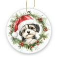 thumbnail image 1 of A Adorable Puppy Is Framed By A Christmas Wreath - Christmas Ornament Xmas Keepsake Ceramic Ornaments Holiday Decorations for Tree Christmas Gift Ideas 2.95in, 1 of 6
