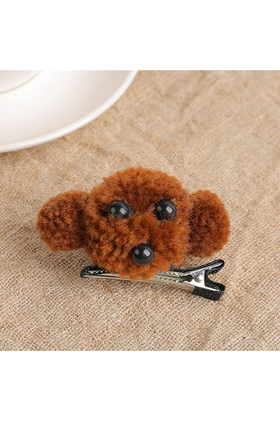 Adorable Puppy Hair Clip Cute Lamb Hairpin For Teddy Dogs Fall Winter Fringe Side Clamp Barrettes For Girls Women