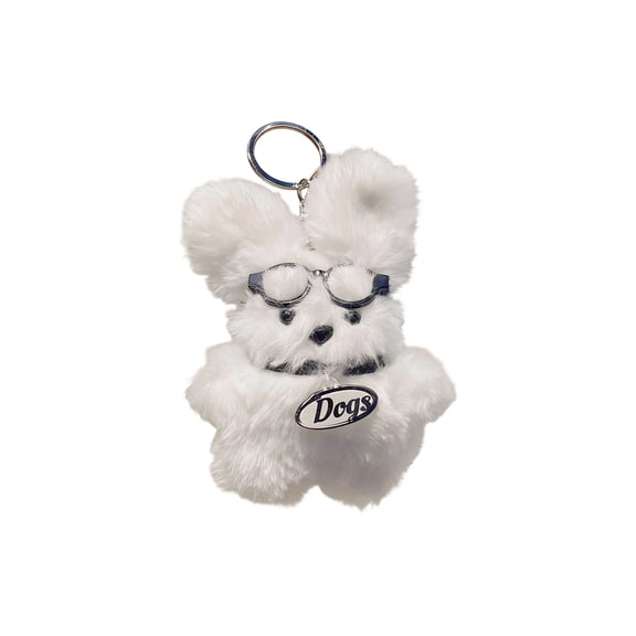 Adorable Puppy Plush Keychain 3.15", Ugly-Cute Handmade Dog Pendant, Soft Short Plush Bag Charm for Daily Carry, Fun and Thoughtful Gift Idea