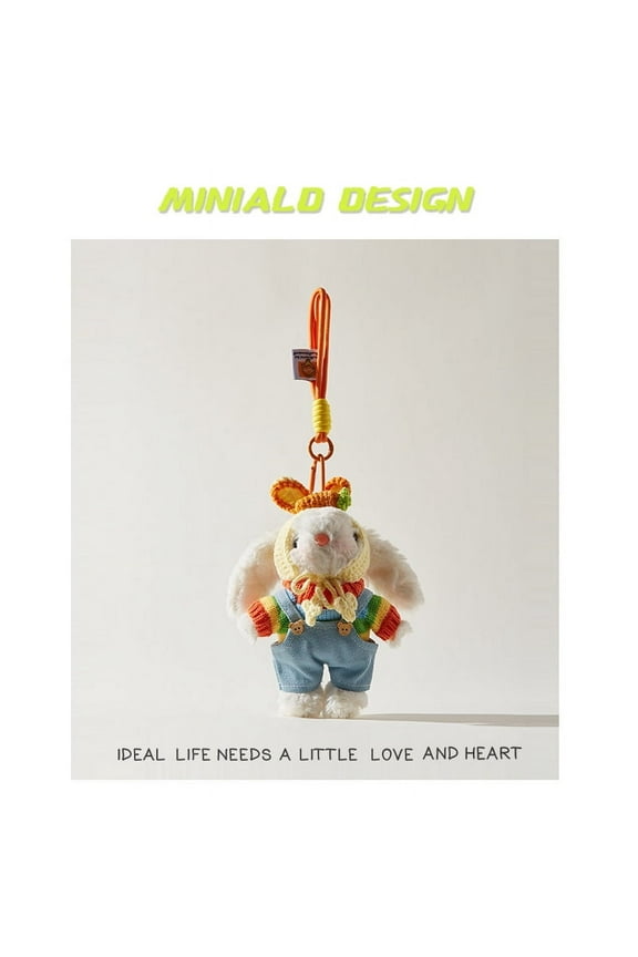 Adorable Rabbit Doll Keychain Bag Charm Handmade Toy for Kids and Collectors
