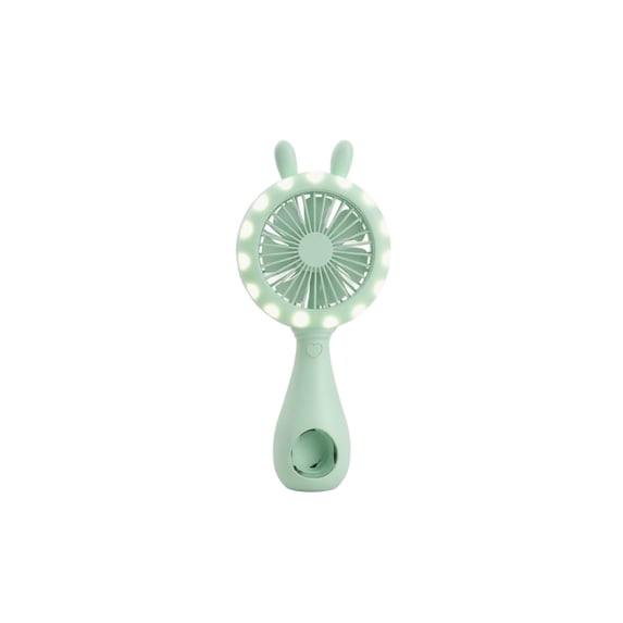 Adorable Rabbit Shaped Portable Personal Desk Fan Rechargeable Cordless Fan for Home Desktop Bedside Table and Travel Compact Air Circulator Gift, Green