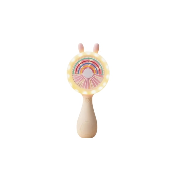 Adorable Rabbit Shaped Portable Personal Desk Fan Rechargeable Cordless Fan for Home Desktop Bedside Table and Travel Compact Air Circulator Gift, White