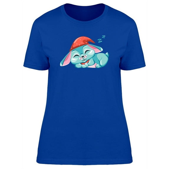 Adorable Rabbit Sleeping Cartoon T-Shirt Women -Image by Shutterstock, Female Small