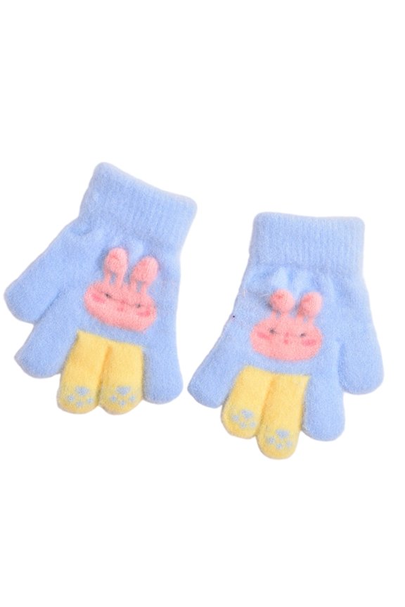 Adorable Rabbits Shaped Gloves For Children Cozy Fleece Handwear Easy Clean Winter Essential