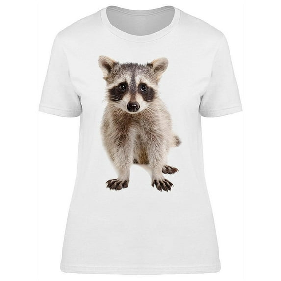 Adorable Raccoon Sitting T-Shirt Women -Image by Shutterstock, Female Small