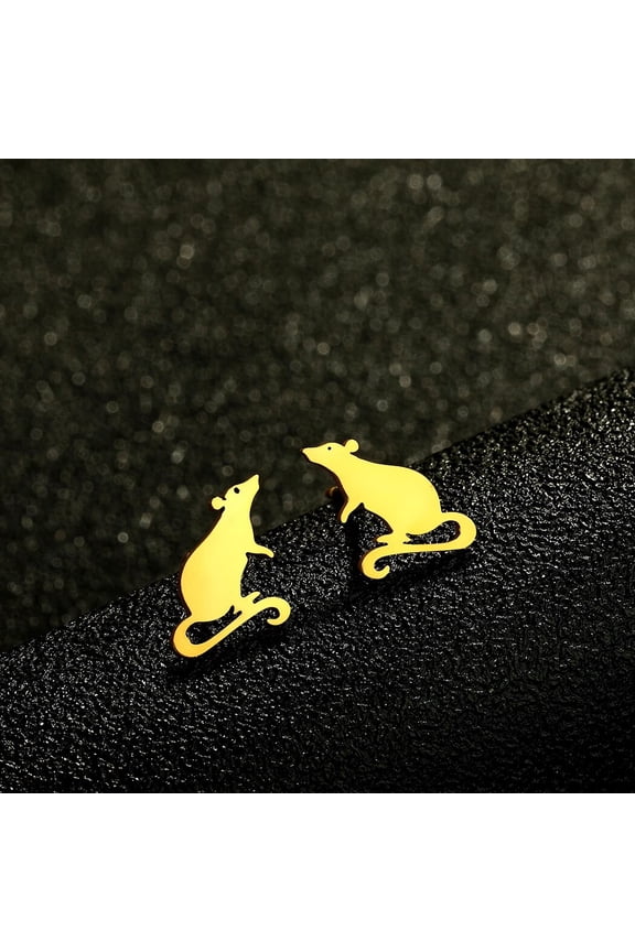 Adorable Rat Stud Earrings Cute Rodent Birthday Party Anniversary Jewelry Gift