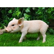 Adorable Realistic Animal Farm Babe Piglet Pig Statue 8"L Rustic Country Pigs