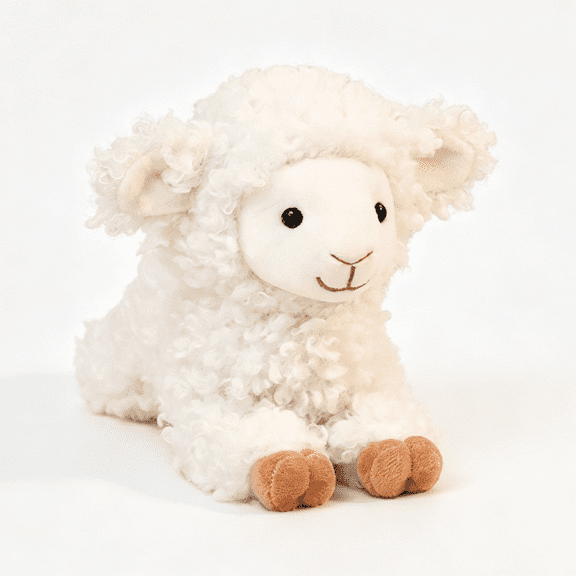 Adorable Realistic Lamb Plush Toy - Soft Fluffy Stuffed Sheep Doll Throw Pillow for Cuddle & Decor