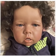 Adorable Reborn Baby Dolls Black Boy - 20" Realistic Newborn Baby Dolls Cloth Body Dolls African American Real Life Baby Dolls Gift for Kids Age 3