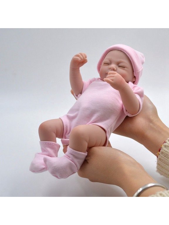 Adorable Reborn Dolls 10 Inch Newborn Sleeping Dolls with Closed Eyes Pretend Play Toy for Girls