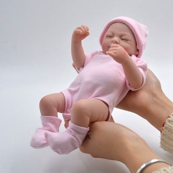 Adorable Reborn Dolls 10 Inch Newborn Sleeping Dolls with Closed Eyes Pretend Play Toy for Girls