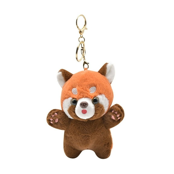 Adorable Red Panda Keychain - Cute Stuffed Animal Pendant Collectible Zoo Themed Accessory for and Key Rings