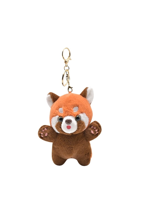 Adorable Red Panda Keychain - Cute Stuffed Animal Pendant Collectible Zoo Themed Accessory for and Key Rings