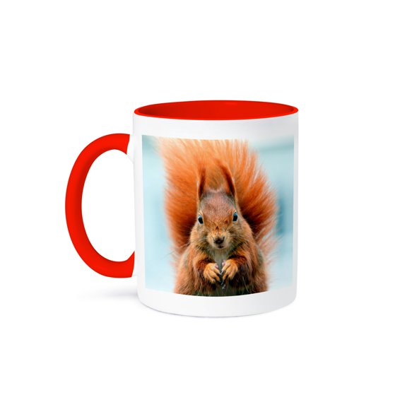 Adorable Red Squirrel, 11oz Two-Tone Red Mug