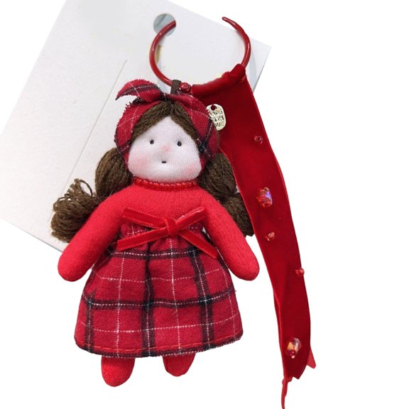 Adorable Redness Plush Doll Multifuntional Hanging Pendant Luck Charm Keyring Plush Texture Suitable for Every Ages