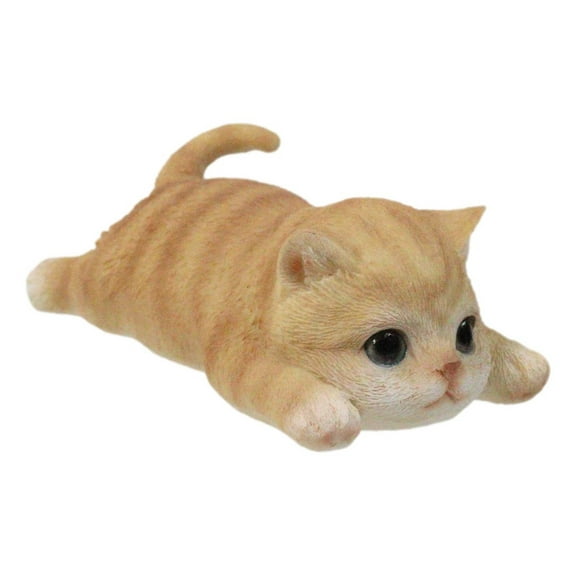Adorable Resting Feline Orange Tabby Cat Kitten Magnetic Figurine 4.25"L