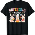 thumbnail image 1 of Adorable Retro Cafeteria Crew T-Shirt, Whimsical Easter Bunny Cooking Team, Funny Spring Culinary Work Apparel, 1 of 6