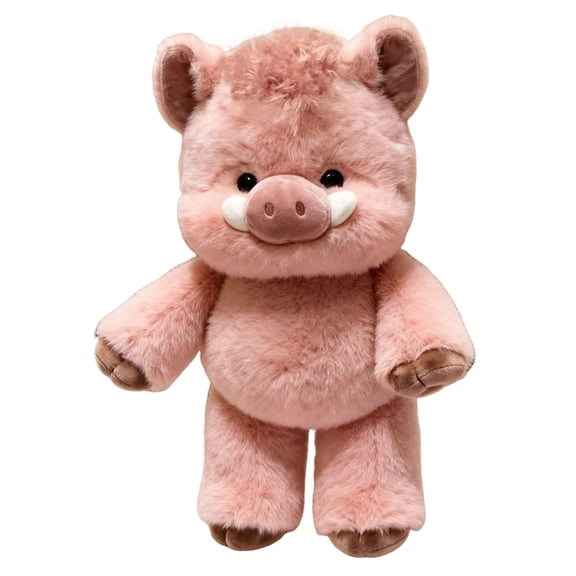 Adorable Running Wild Boar Plush 45 cm Soft Cartoon Stuffed Animal Fluffy Pillow Collectible Gift for Kids Boys and Girls （Pink）