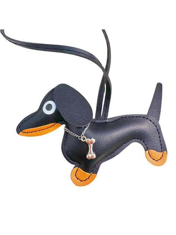 Unique Puppy Key Rings Adornment Sturdy PU Leather Sausage Dog Keychain Key Chain Charm for Individualized Styles