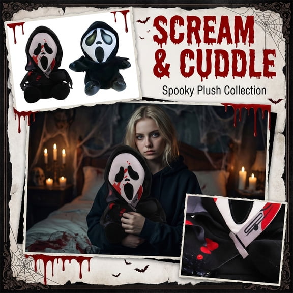 Adorable Scream 7 Plush Doll Soft Stuffed Toy Premium Plush Fabric Cozy Room Couch Decoration Perfect Holiday Party Gift 2Pc