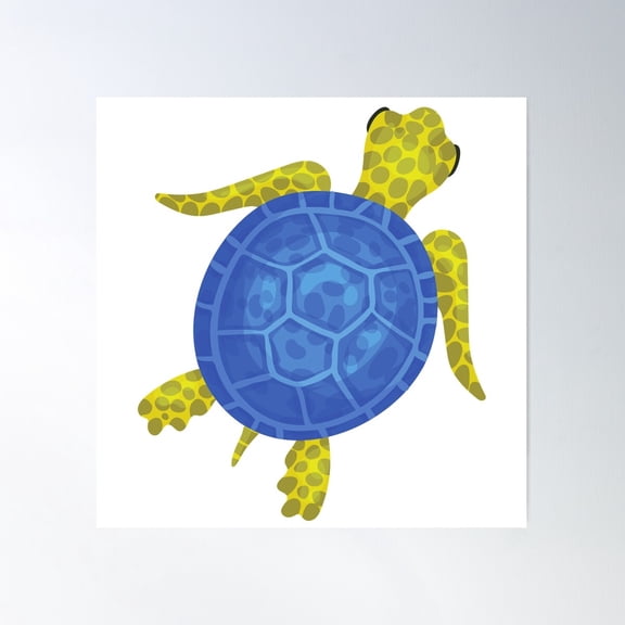 Adorable Sea Turtles Cute Reptile Tortoise Poster Wall Art, Modern Wall Decor For Living Room Bedroom, 30x30 UNFRAMED