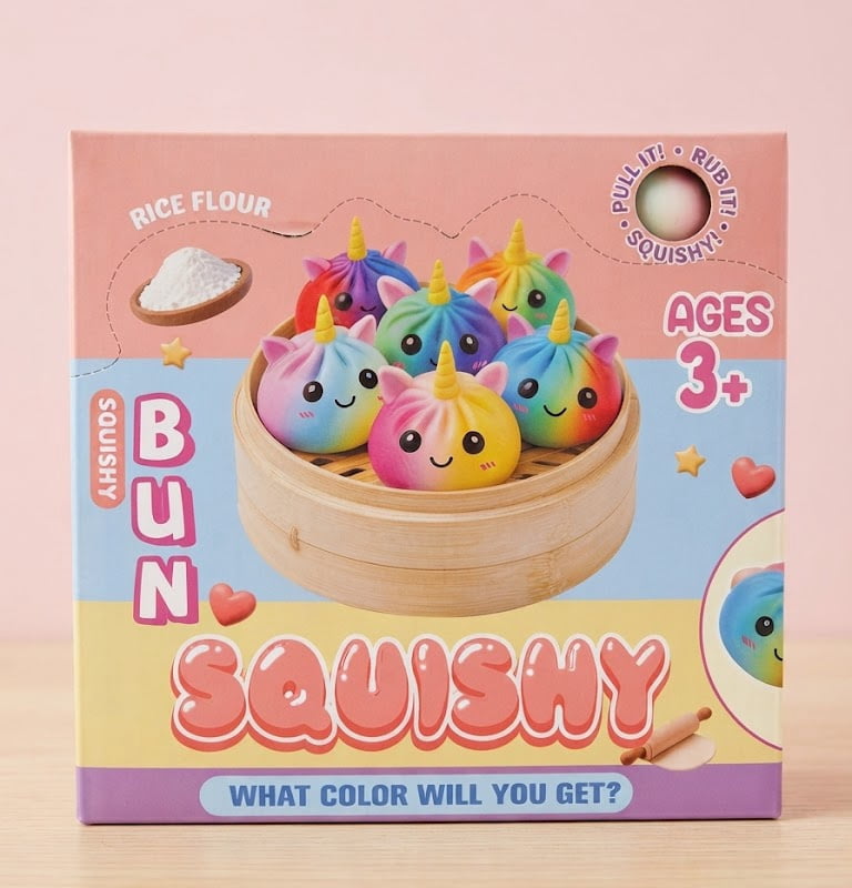 Adorable Sensory Toy for Relaxing Squeeze Action - Random Multi Color 6 Pc's Set