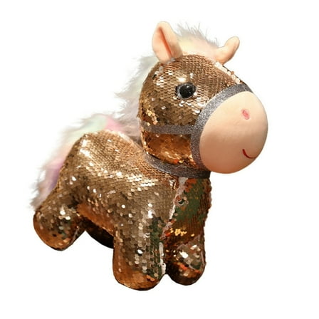 Adorable Sequined Study Friend Desk Companion Colorful Stuffed Toy For Kids Learning Motivation Gift