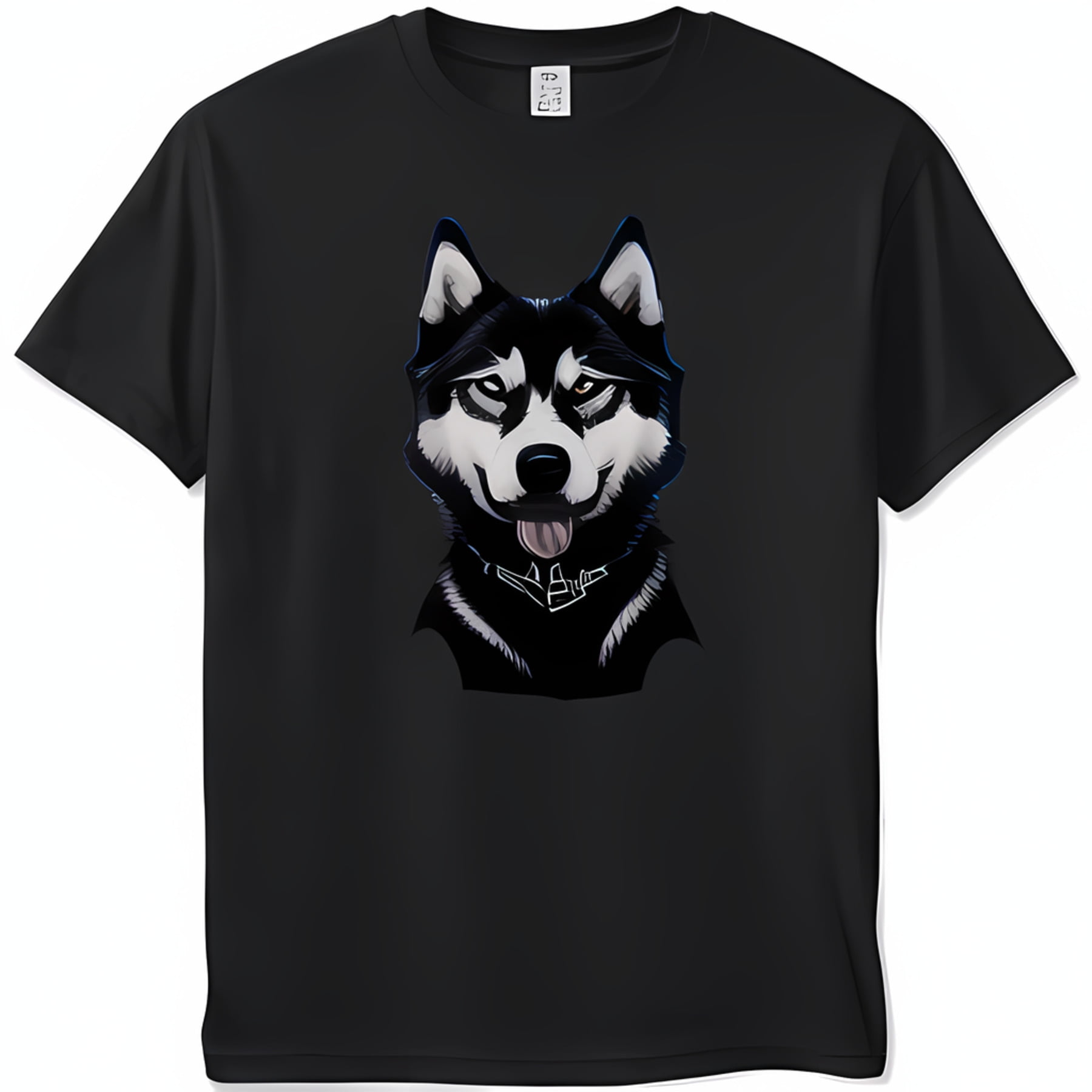 Adorable Siberian Design on Black TShirt Cute Dog Illustration with