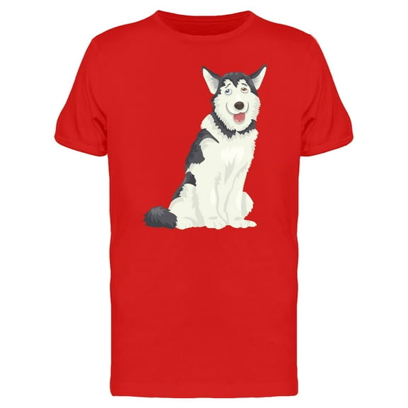 Adorable Siberian Husky Cartoon Tee Men's -Image by Shutterstock