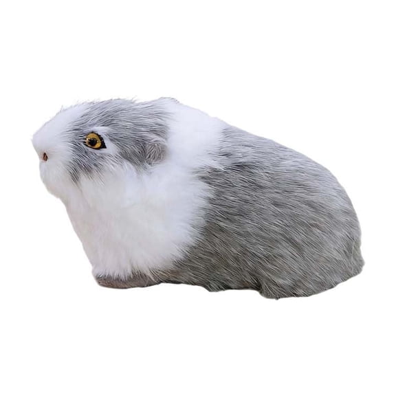 Adorable Simulated Hamster Guinea Pig Mouse Model Figurine for Home Decor - Perfect Gift for Animal Lovers and Whimsical Touch for Any Space Gray