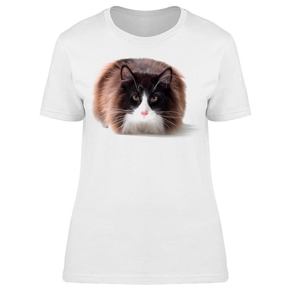 Adorable Sitting Norwegian Cat T-Shirt Women -Image by Shutterstock, Female Large