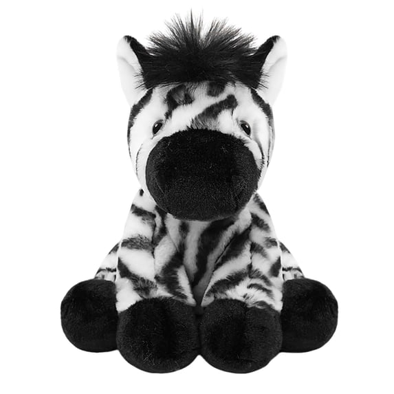 Adorable Sitting Zebra Plush, Black and White Striped Stuffed Animal, Soft Huggable Design for Home Decor and Collecting, 9.06-Inch Tall Decorative Cuddle Companion