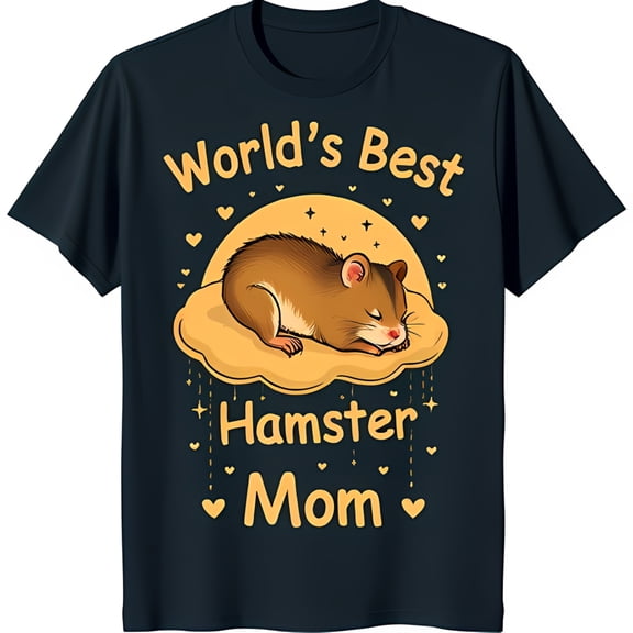 Adorable Sleeping Hamster T-Shirt World s Best Hamster Mom Design