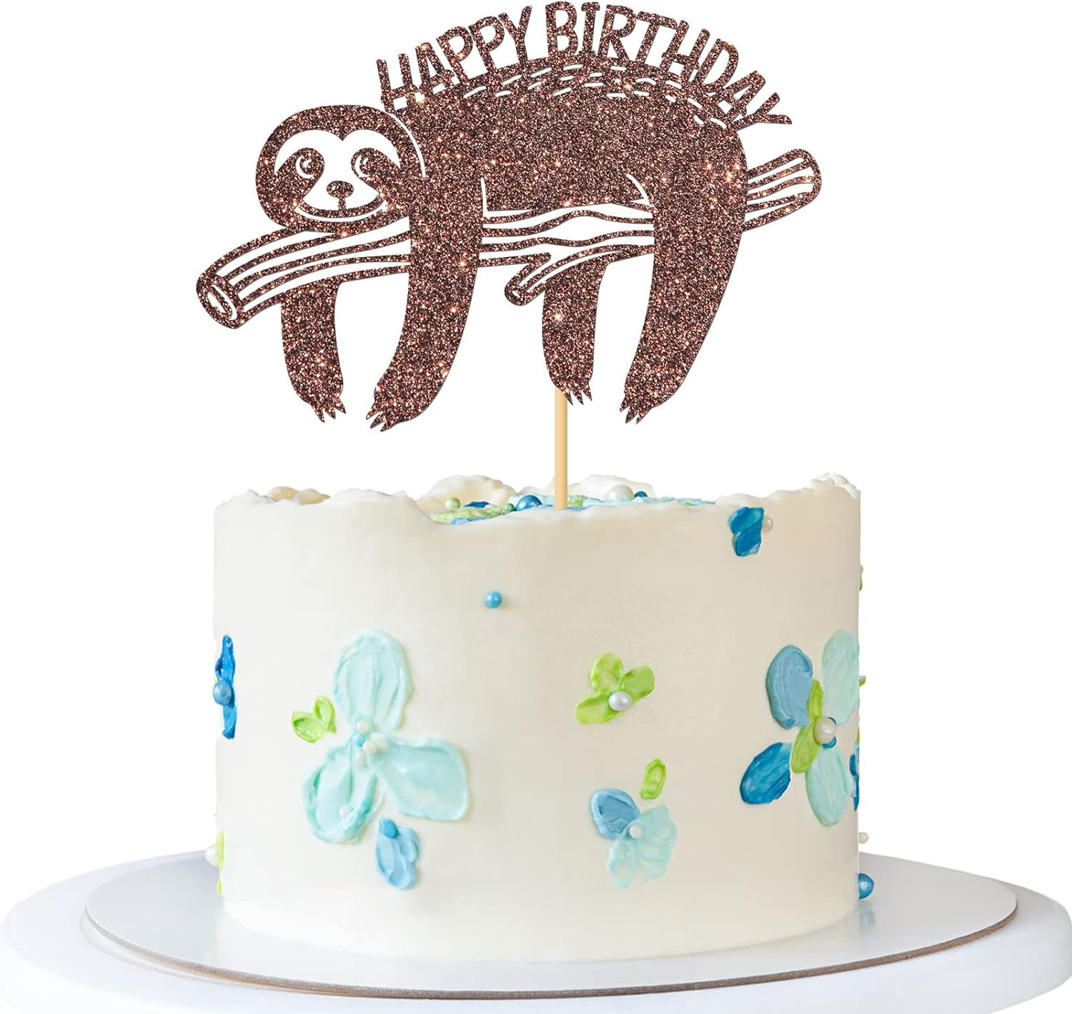 Adorable Sloth Happy Birthday Cake Topper Perfect For Animal Themed adorable-sloth-happy-birthday-cake-topper-perfect-for-animal-themed