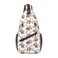 thumbnail image 1 of Adorable Sloth With Feather Sling Bag Crossbody Chest Backpack For Women Men Casual Adjustable Shoulder Daypack For Hiking Travel, 1 of 6
