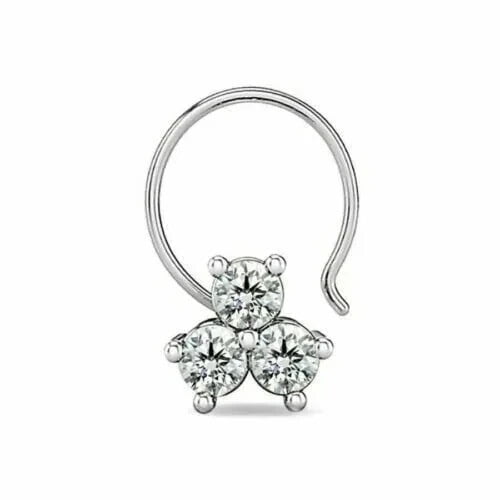 Adorable Small Nose Pin Earrings For Women's 0.10Ct Round Cut D Color Moissanite Real 925 Sterling Silver