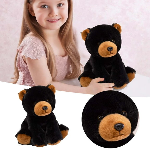 Soft Stuffed Animal Black Bear Doll for Kids - Cute Toy for Boys and Girls for Indoor and Outdoor Play Ideal for Children