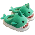thumbnail image 1 of Loonyx Unisex Shark Slippers, Open Heel, Green,  Little Kids Size 12, 1 of 5