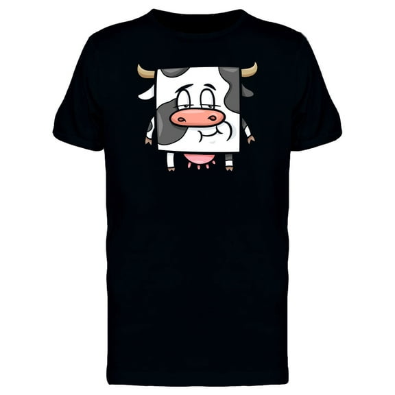 Adorable Square Cow Cartoon Tee Men's -Image by Shutterstock