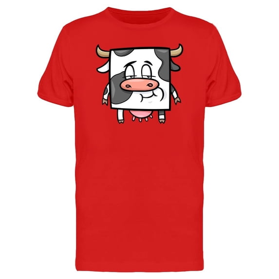 Adorable Square Cow Cartoon Tee Men's -Image by Shutterstock