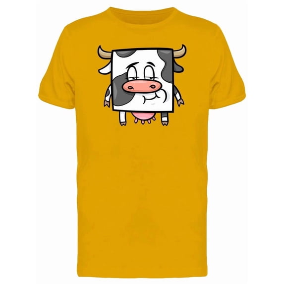Adorable Square Cow Cartoon Tee Men's -Image by Shutterstock