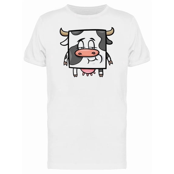 Adorable Square Cow Cartoon Tee Men's -Image by Shutterstock